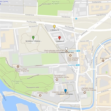 Mapa budov úřadu