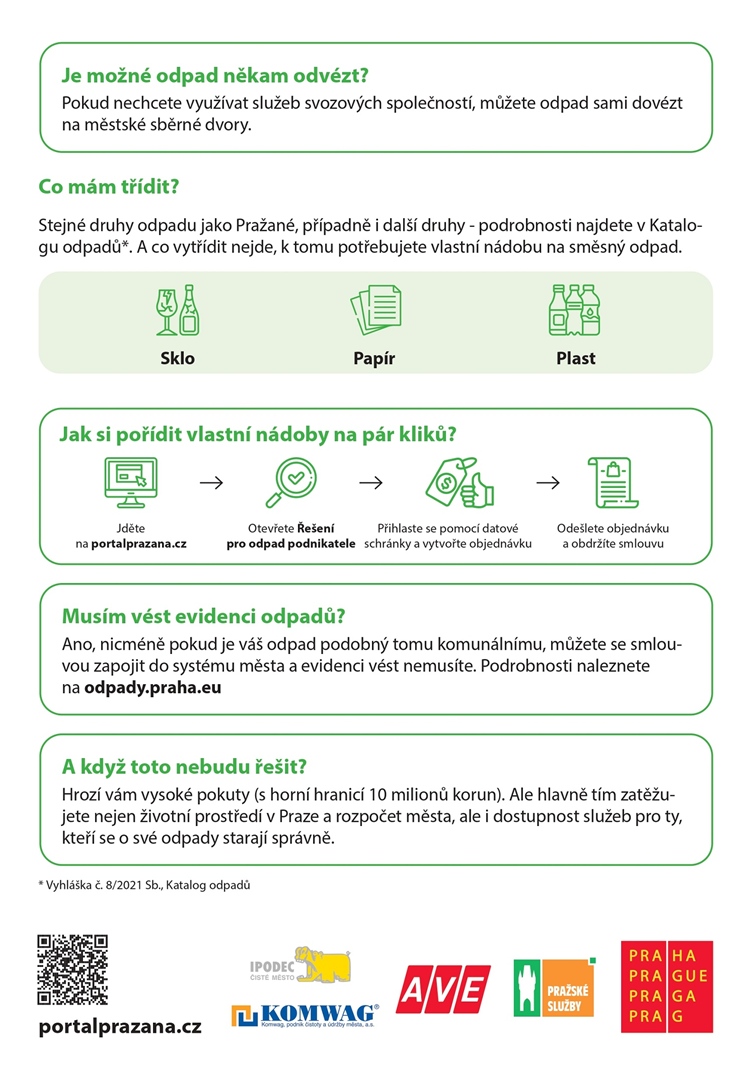 Dáváte svůj tříděný podnikatelský odpad do kontejneru na ulici - leták